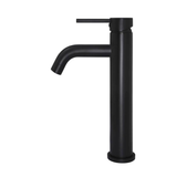 Meir Round Tall Curved Basin Mixer - Matte Black