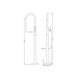 Dolce Floor Mount Nero Mixer - Brushed Gold