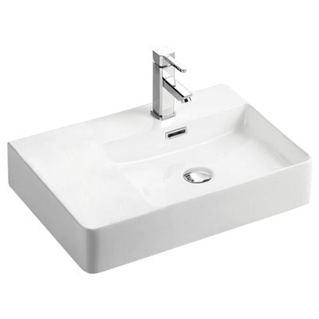 Fienza Petra Right Hand Wall Basin Ceramic 600mm X 420mm X 120mm - White