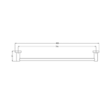 Nero Mecca Single Towel Rail 800Mm - Matte Black