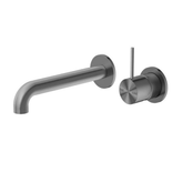 Mecca Wall Basin Nero Mixer Separate Back Plate Handle Up 230mm Spout - Gun Metal