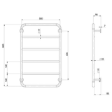 Vivid Slimline Phoenix Towel Ladder 800 X 500Mm - Chrome