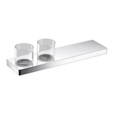 Eneo Streamline Shelf With Double Glass Holder 40Cm - Matt Black