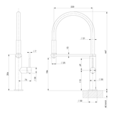 Blix Blix Flexible Hose Phoenix Sink Mixer Round - Brushed Carbon