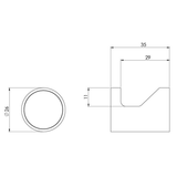 Vivid Slimline Robe Phoenix Hook - Brushed Nickel