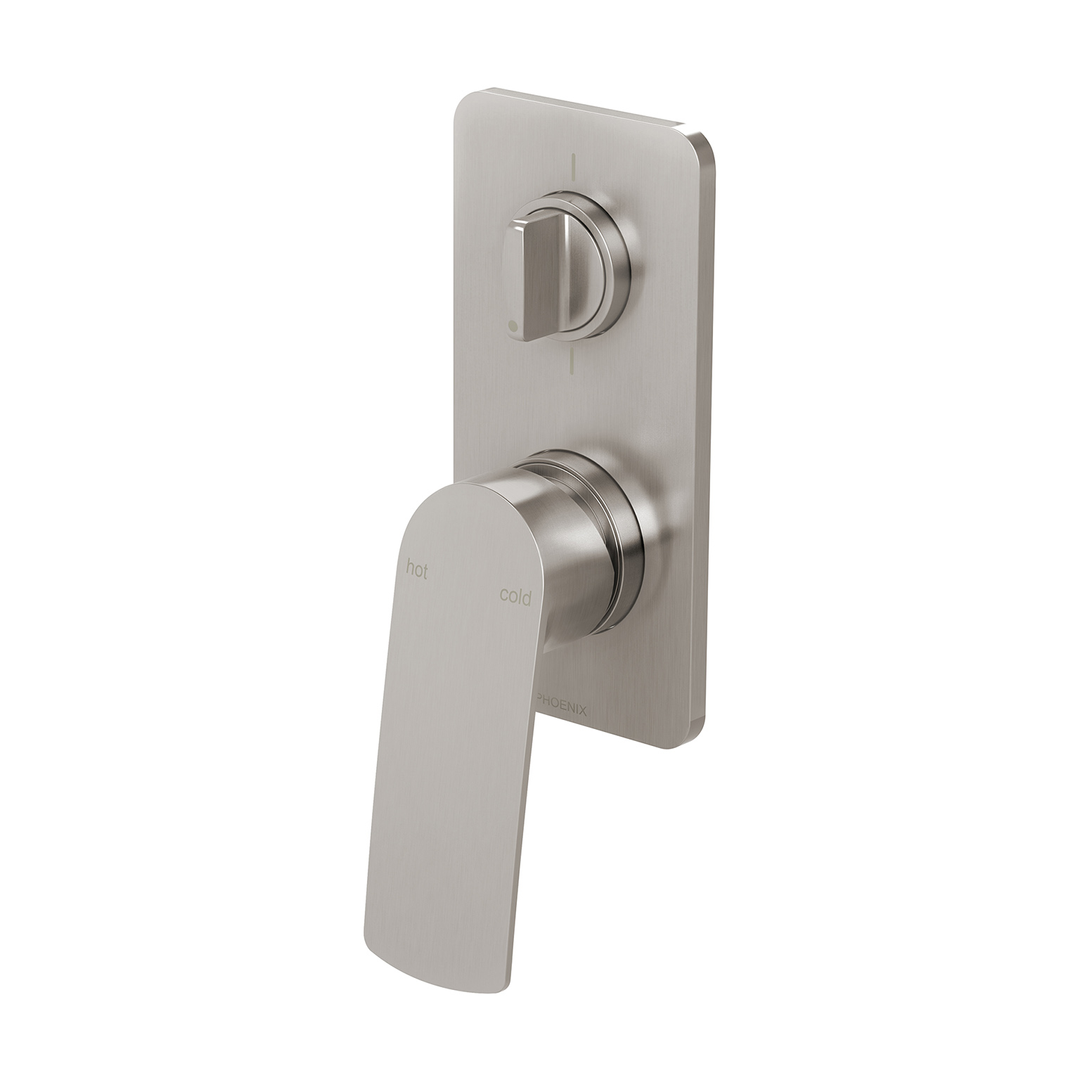 Phoenix Mekko Switchmix Shower/Bath Diverter Mixer Fit Off Kit - Brushed Nickel