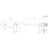 Teel Switchmix Wall Basin / Bath Phoenix Mixer Set 200Mm Fit-Off Kit - Brushed Nickel