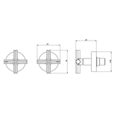 Phoenix Vivid Slimline Plus Wall Top Assemblies 15Mm Extended Spindles - Brushed Bronze