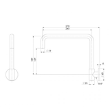 Vivid Slimline Plus Wall Phoenix Sink Outlet 240mm Squareline - Chrome