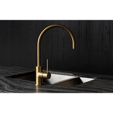 Vivid Slimline Side Lever Sink Phoenix Mixer 220mm Gooseneck - Brushed Gold
