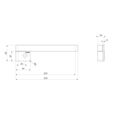 Phoenix Designer Swivel Bath Outlet 230mm Square - Chrome