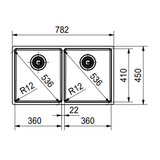 Franke Bolero BOX 220/36-36 Double Bowl Kitchen Sink with Drainer & Rollmat