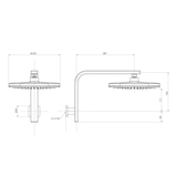 Nauge Nauge HighRise Shower Arm & Rose Phoenix - Chrome