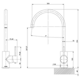 Pina Sink Phoenix Mixer 200mm Gooseneck - Brushed Nickel