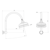 Cromford High-Rise Phoenix Shower Arm & Rose - Matte Black