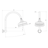 Phoenix Cromford High-Rise Shower Arm & Rose - Matte Black