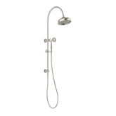 Cromford Cromford Twin Phoenix Shower 210mm Rose - Brushed Nickel