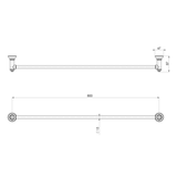 Cromford Cromford Single Towel Phoenix Rail 800mm - Brushed Nickel