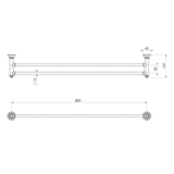 Phoenix Cromford Cromford Double Towel Rail 800mm - Brushed Gold