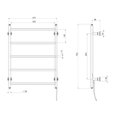 Phoenix Cromford Heated Towel Ladder 550Mm X 750Mm - Brushed Bronze