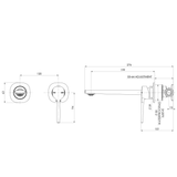 Phoenix Vask Switchmix Wall Basin / Bath Mixer Set 200Mm Fit-Off Kit - Brushed Bronze
