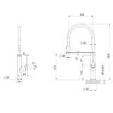 Phoenix Vask Flexible Hose Sink Mixer 200Mm - Brushed Bronze