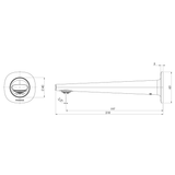 Phoenix Vask Wall Basin / Bath Outlet 200Mm - Brushed Bronze