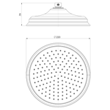 Wiltern Wiltern Shower Phoenix Rose 220mm - Brushed Nickel