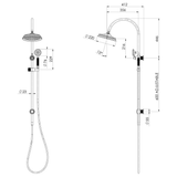 Wiltern Wiltern Twin Phoenix Shower - Brushed Carbon