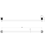 Wiltern Wiltern Single Phoenix Towel Rail 800mm - Chrome