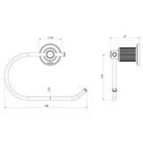 Wiltern Wiltern Wall Basin / Bath Phoenix Outlet 190mm - Brushed Nickel