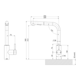 Pull Out Phoenix Vivid MKII Sink Mixer 230mm L-Shaped - Stainless Steel