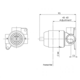 Builders Shower / Wall Phoenix Mixer Body Only - Matte Black