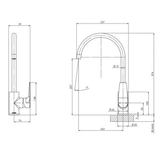 Arlo Sink Phoenix Mixer 200mm Gooseneck - Brushed Nickel