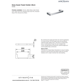 Arcisan Eneo Guest Streamline Towel Holder 26cm - Matt Black