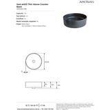 Arcisan Xoni 40 Dia Thin Round Above Counter Streamline Basin - Matt Black