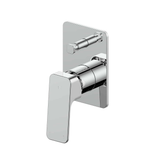 Greens Swept Diverter Shower Mixer 82Mm X 120Mm Wall Plate - Chrome