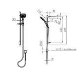 Greens Corban Rail Shower 3 Function - Chrome