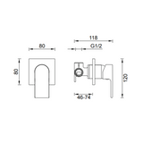 Gareth Ashton Park Avenue Shower Abey Mixer Complete - Chrome