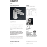 Perla Basin Paco Jaanson Mixer - White/Chrome