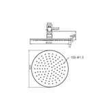 Nero 250Mm Round Shower Head - Brushed Gold