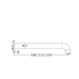 Nero Mecca Basin/Bath Spout Only 250mm - Matte Black