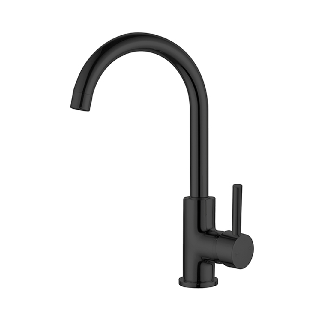 Nero Dolce Kitchen Mixer (Curved Spout) Shower - Matt Black