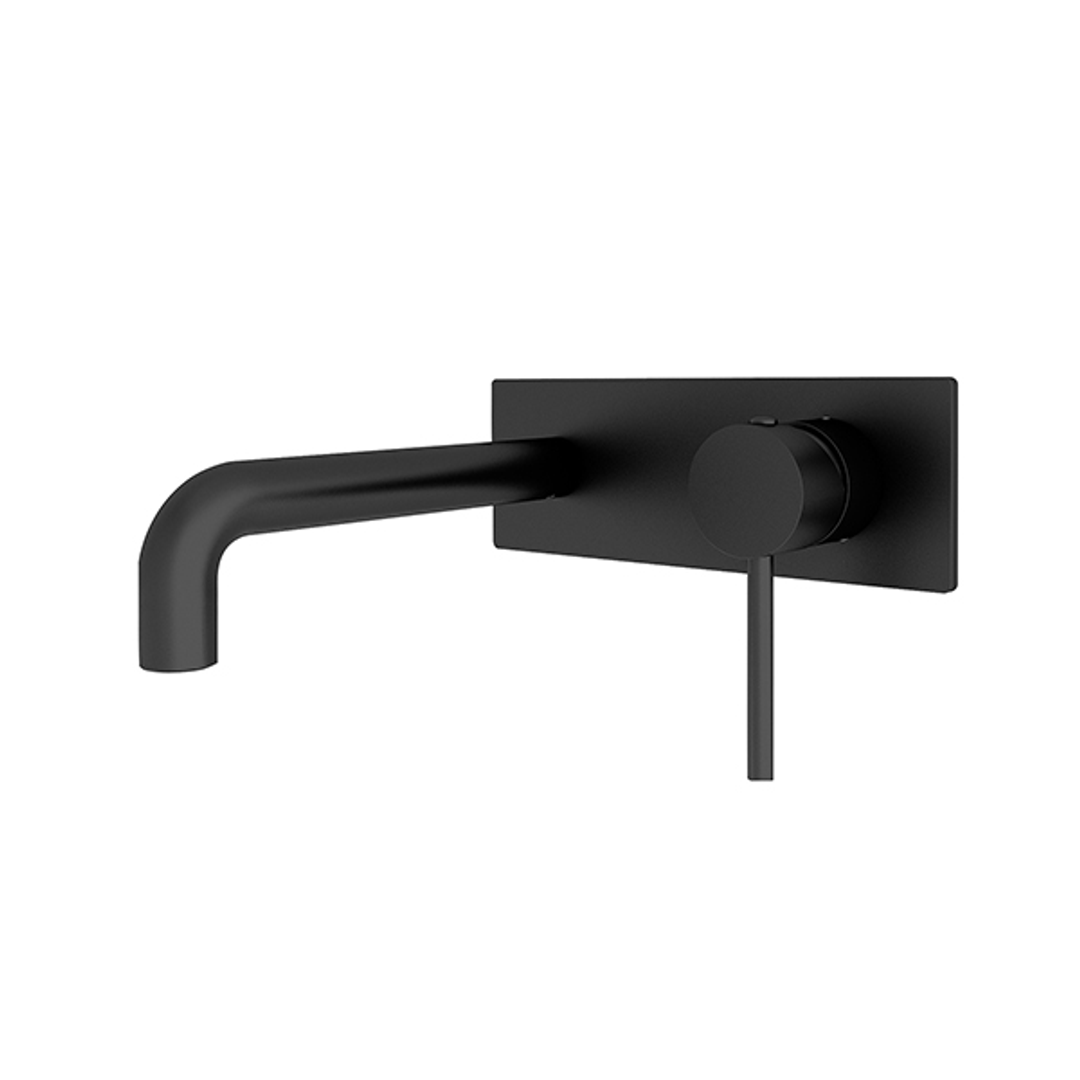 Nero Dolce Wall Basin Mixer (Stylish Spout) Shower - Matt Black