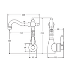 Eleanor Shepherds Crook Basin Fienza Mixer - Brushed Nickel/Brushed Nickel