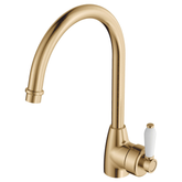 Eleanor Gooseneck Kitchen Sink Fienza Mixer - Urban Brass/Ceramic