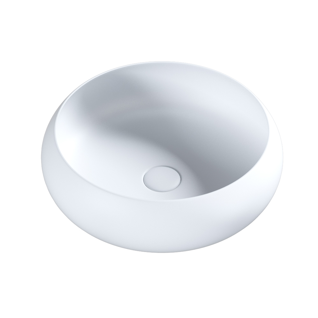 Bnk Naga Versilia Ceramic Basin Above Counter Round 360*360*115mm - Matte White