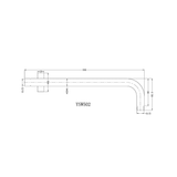 Nero Round Wall Shower Arm 350mm - Brushed Gold