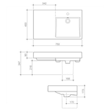 Liano Nexus 750 Wall Caroma Basin  Lh 1Th