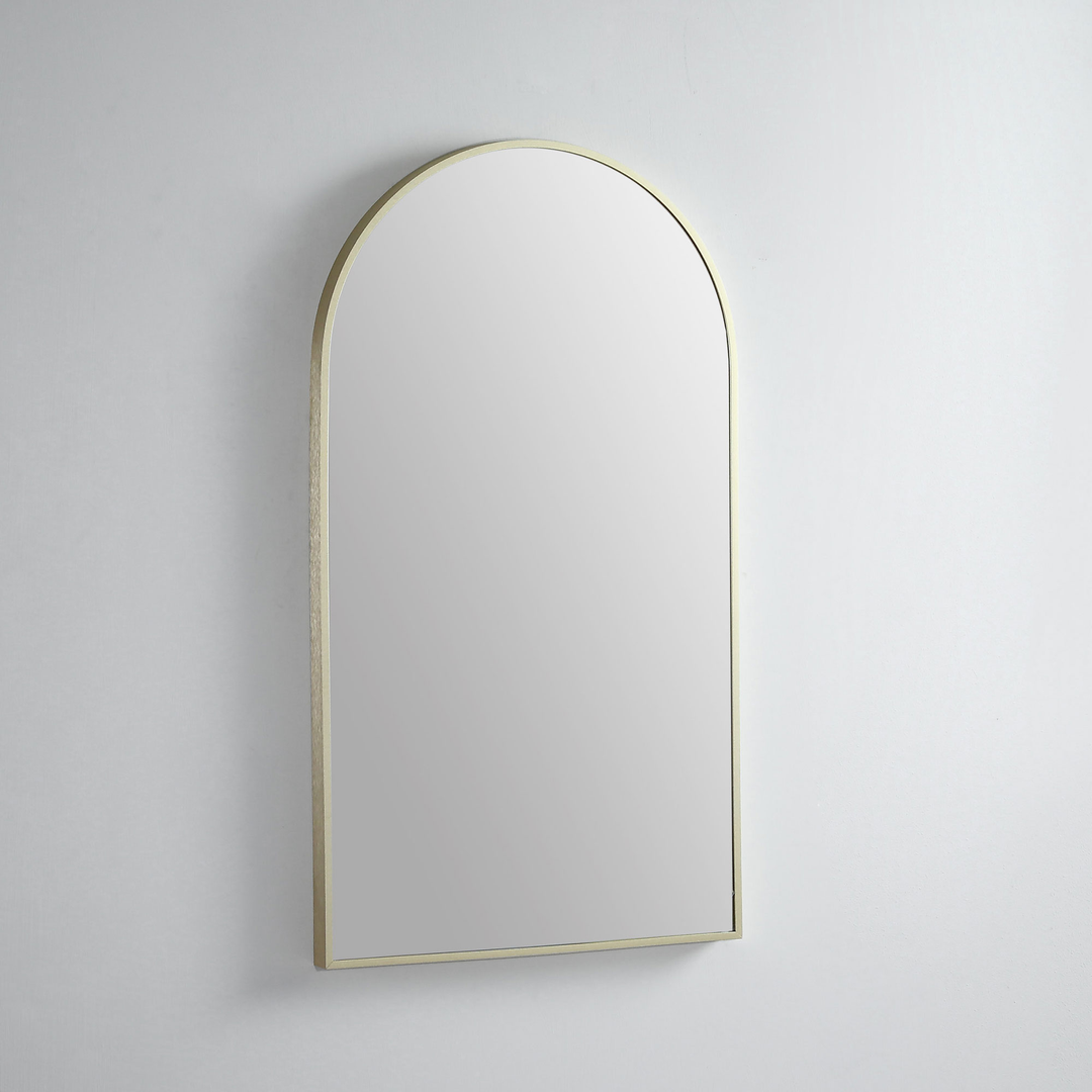 Remer Modern Arch Mirror 510 x 910 - Brushed Brass